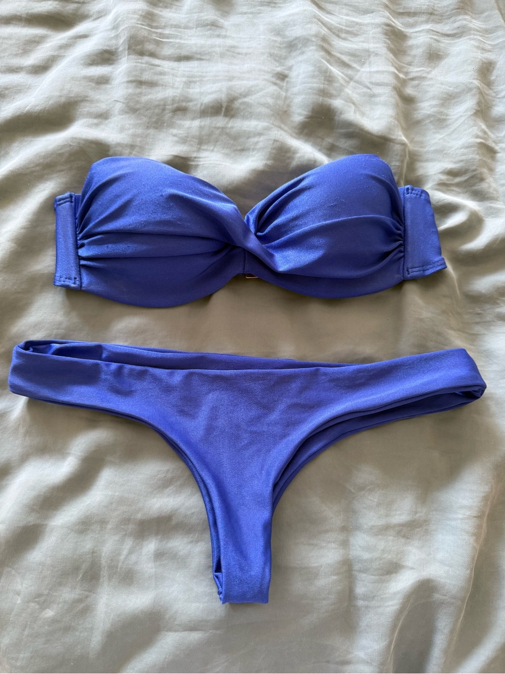 Luli Fama Royal Blue Bandeau Bikini Set